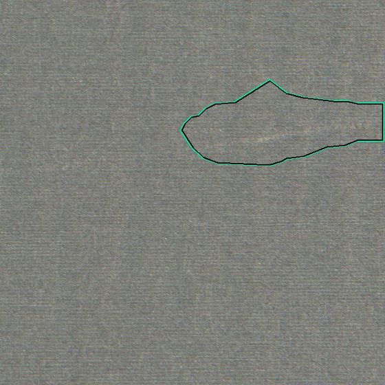 Weft-direction defect, 51 by 23 mm