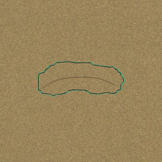 Loose thread, 62 by 27 mm